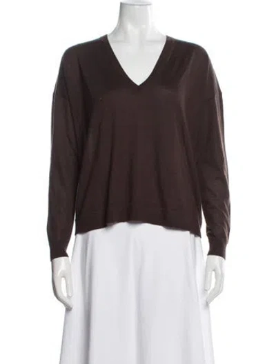Pre-owned Co Cashmere V-neck Sweater In Brown