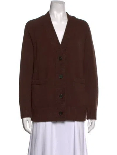 Pre-owned Co Cashmere V-neck Sweater In Brown