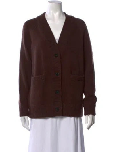 Pre-owned Co Cashmere V-neck Sweater In Brown