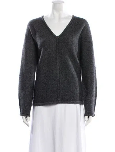 Pre-owned Co Cashmere V-neck Sweater In Gray