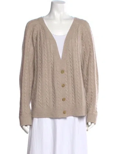 Pre-owned Co Cashmere V-neck Sweater In Neutral