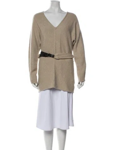Pre-owned Co Cashmere V-neck Sweater In Neutral