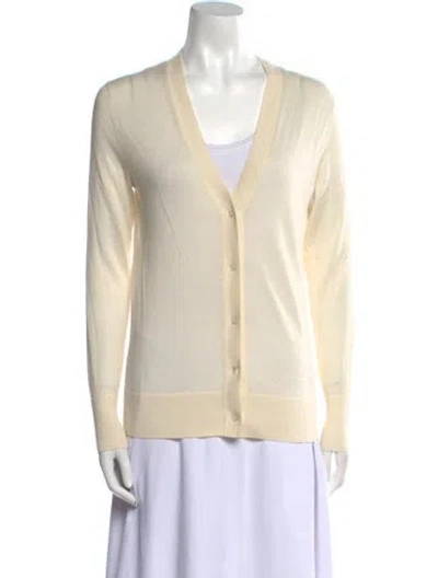 Pre-owned Co Cashmere V-neck Sweater In Neutral