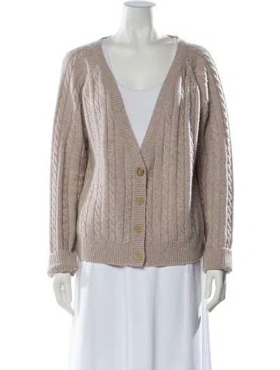 Pre-owned Co Cashmere V-neck Sweater In Neutral