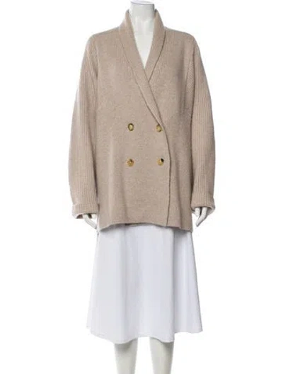 Pre-owned Co Cashmere V-neck Sweater In Neutral