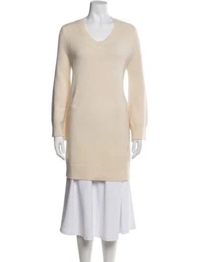 Pre-owned Co Cashmere V-neck Sweater In Neutral