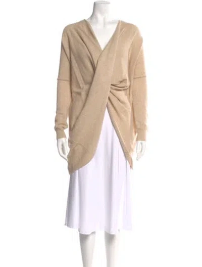 Pre-owned Co Cashmere V-neck Sweater In Neutral