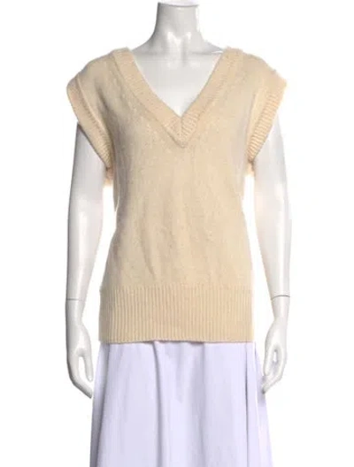 Pre-owned Co Cashmere V-neck Sweater In Neutrals