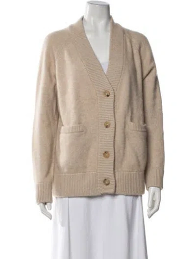 Pre-owned Co Cashmere V-neck Sweater In Neutrals