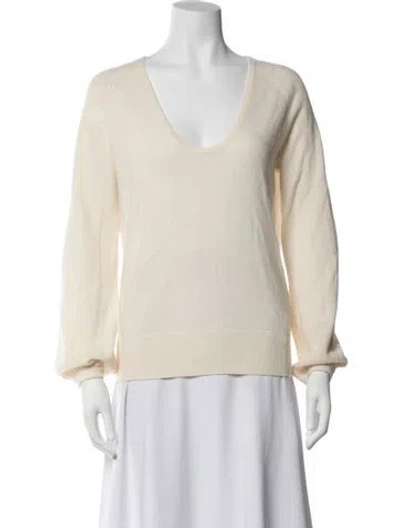 Pre-owned Co Cashmere V-neck Sweater In Neutrals