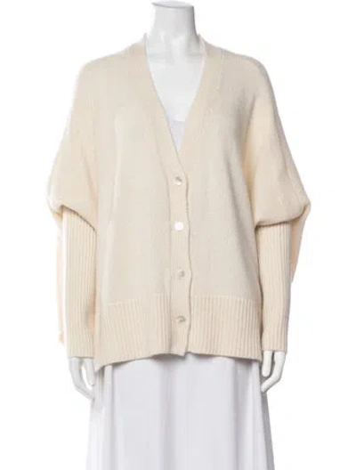 Pre-owned Co Cashmere V-neck Sweater In Neutrals