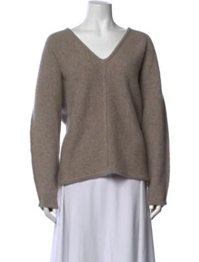 Pre-owned Co Cashmere V-neck Sweater In Neutrals