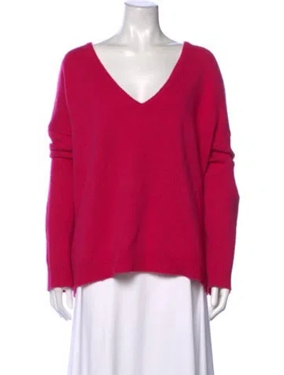 Pre-owned Co Cashmere V-neck Sweater In Pink