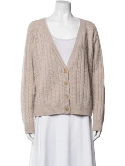 Pre-owned Co Cashmere V-neck Sweater In Purple