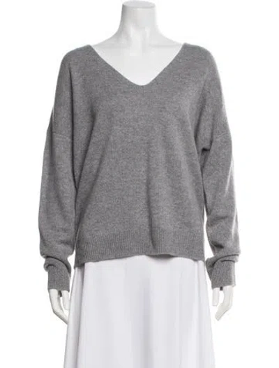 Pre-owned Co Cashmere V-neck Sweater W/ Tags In Gray