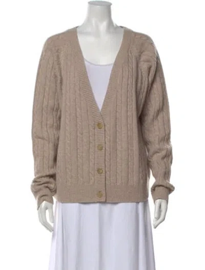 Pre-owned Co Cashmere V-neck Sweater W/ Tags In Neutrals