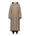 Co Check Suiting Trench At In Gray