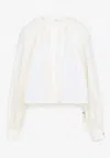 Co Drawstring Gathered Blouse In White