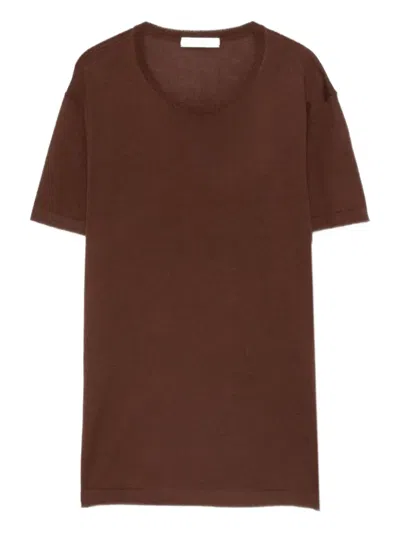Co Collection Crew-neck T-shirt In Brown