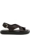 Co Collection Leather Platform Sandals In Blue