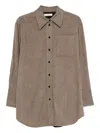 Co Collection Patch-pocket Button-front Overshirt In Brown