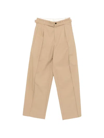 Co Collection Pleated Belted Trousers In Brown