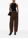 Co Collection Pleated Suede Trousers In Multi