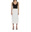 Co Collections Crinkle Cotton Slit Skirt In Ivory In Multi