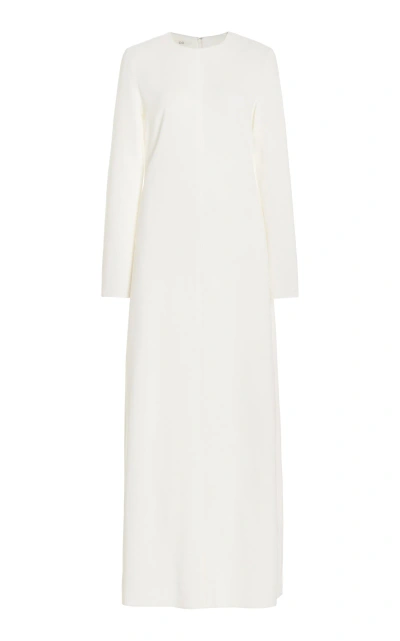 Co Crepe Maxi Lumn Dress In Ivory