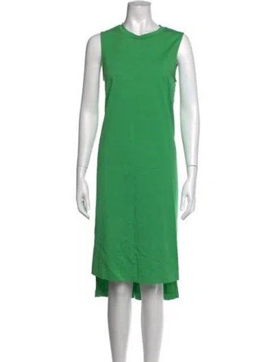 Pre-owned Co Crew Neck Knee-length Dress In Green