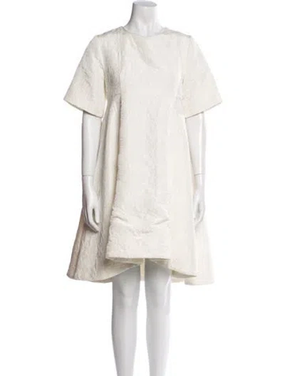 Pre-owned Co Crew Neck Knee-length Dress In Neutral