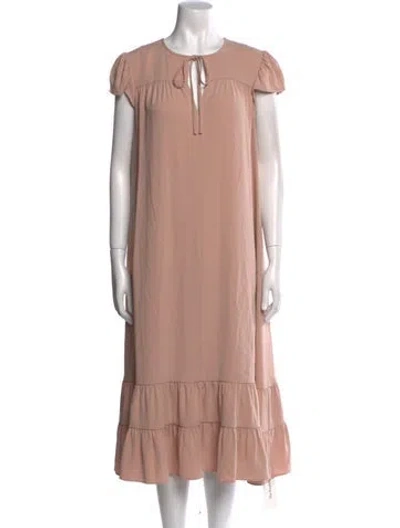 Pre-owned Co Crew Neck Knee-length Dress In Pink