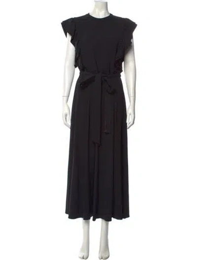 Pre-owned Co Crew Neck Long Dress In Black