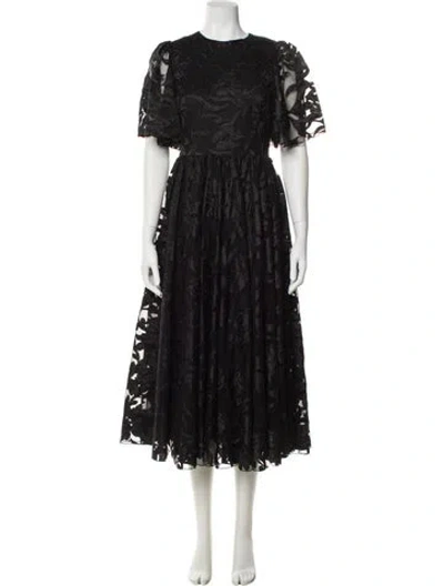 Pre-owned Co Crew Neck Long Dress In Black