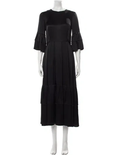 Pre-owned Co Crew Neck Long Dress In Black