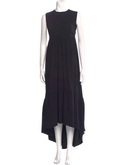 Pre-owned Co Crew Neck Long Dress In Black