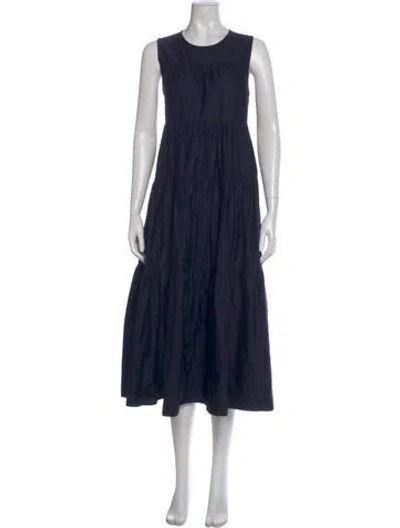 Pre-owned Co Crew Neck Long Dress In Black