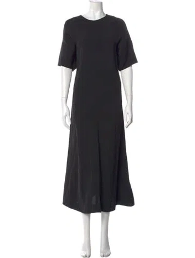 Pre-owned Co Crew Neck Long Dress In Black