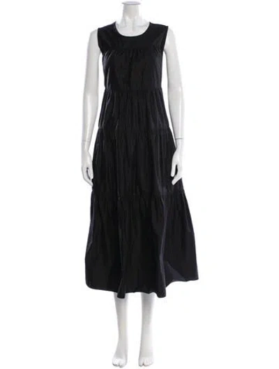 Pre-owned Co Crew Neck Long Dress In Black