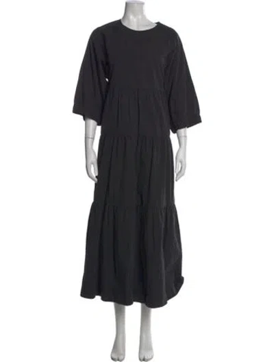 Pre-owned Co Crew Neck Long Dress In Black