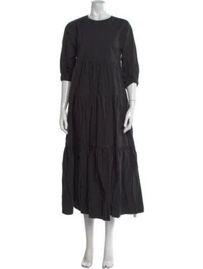 Pre-owned Co Crew Neck Long Dress In Black