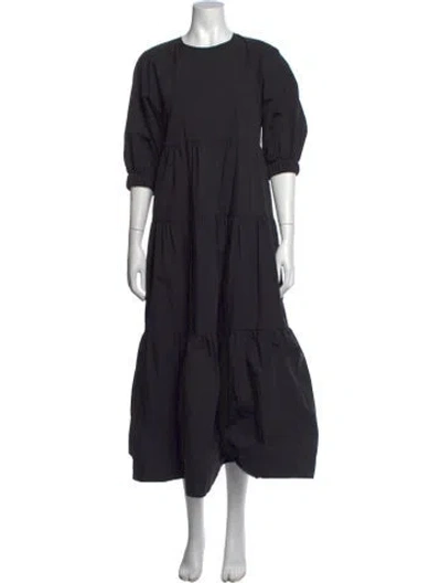Pre-owned Co Crew Neck Long Dress In Black
