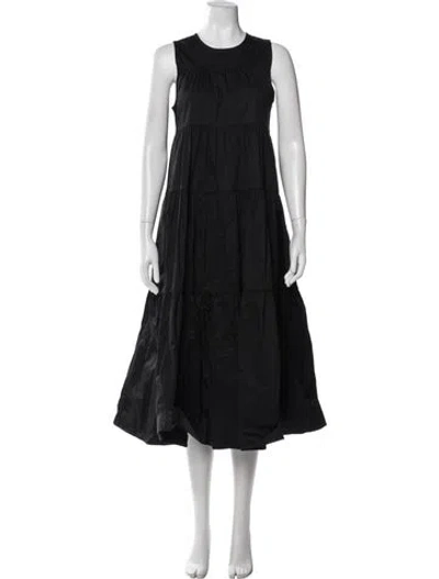 Pre-owned Co Crew Neck Long Dress In Black