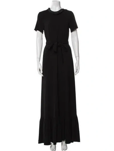 Pre-owned Co Crew Neck Long Dress In Black