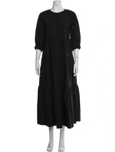 Pre-owned Co Crew Neck Long Dress In Black