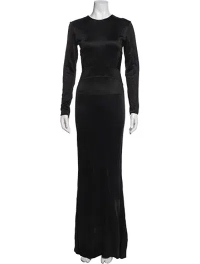 Pre-owned Co Crew Neck Long Dress In Black