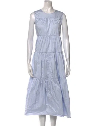 Pre-owned Co Crew Neck Long Dress In Blue