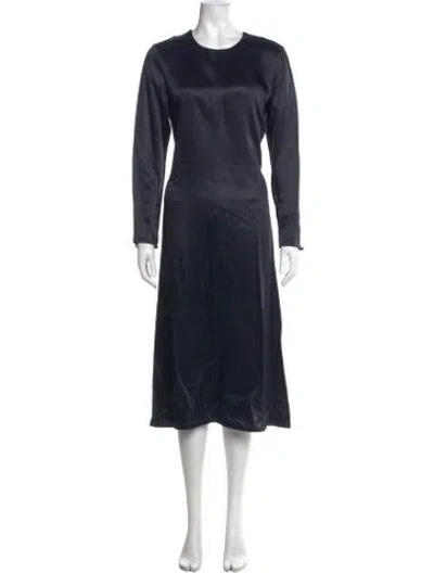 Pre-owned Co Crew Neck Long Dress In Blue