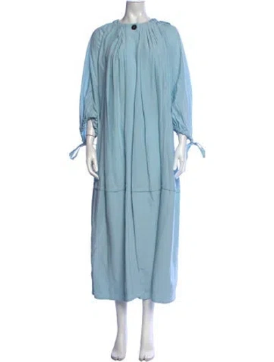 Pre-owned Co Crew Neck Long Dress In Blue