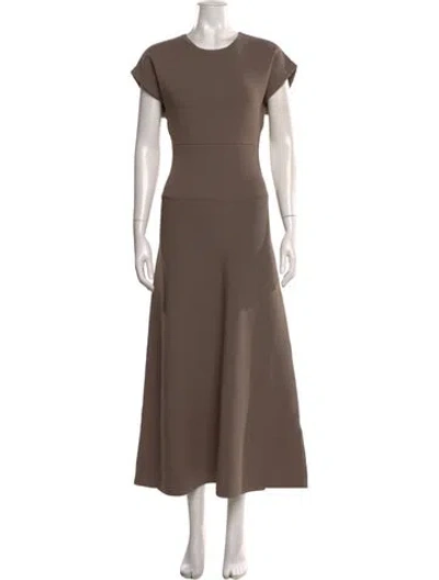Pre-owned Co Crew Neck Long Dress In Brown